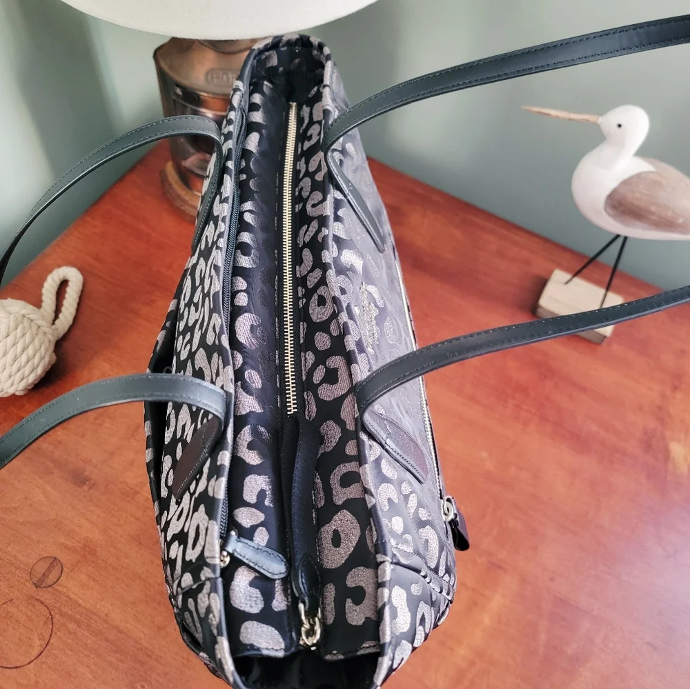 Kate Spade K9308 Chelsea Large Metallic Leopard Nylon Tote Bag